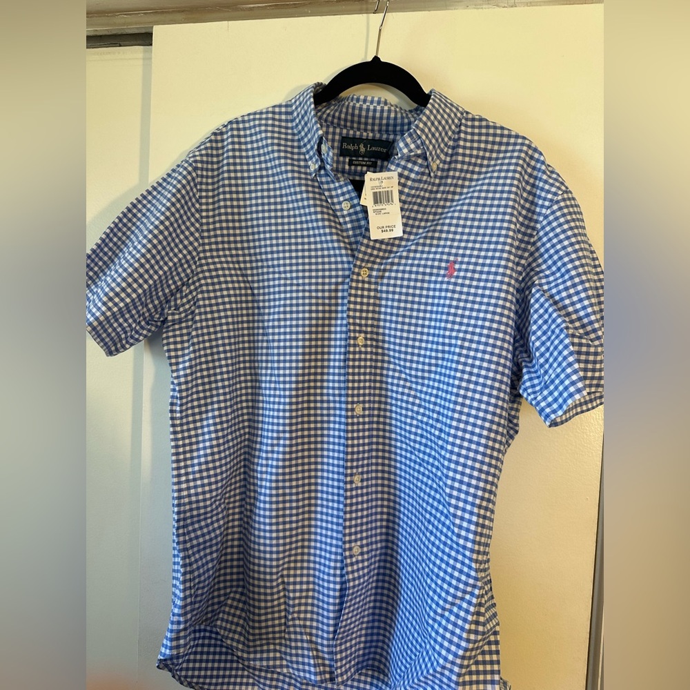 Ralph Lauren Blue Checkered Men's Shirt